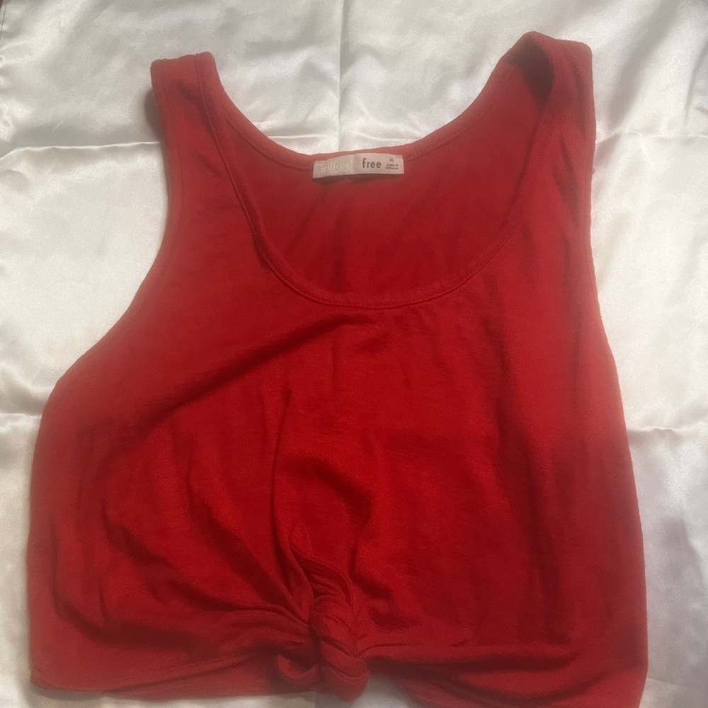 Wilfred Free Red Sleeveless Top with tie